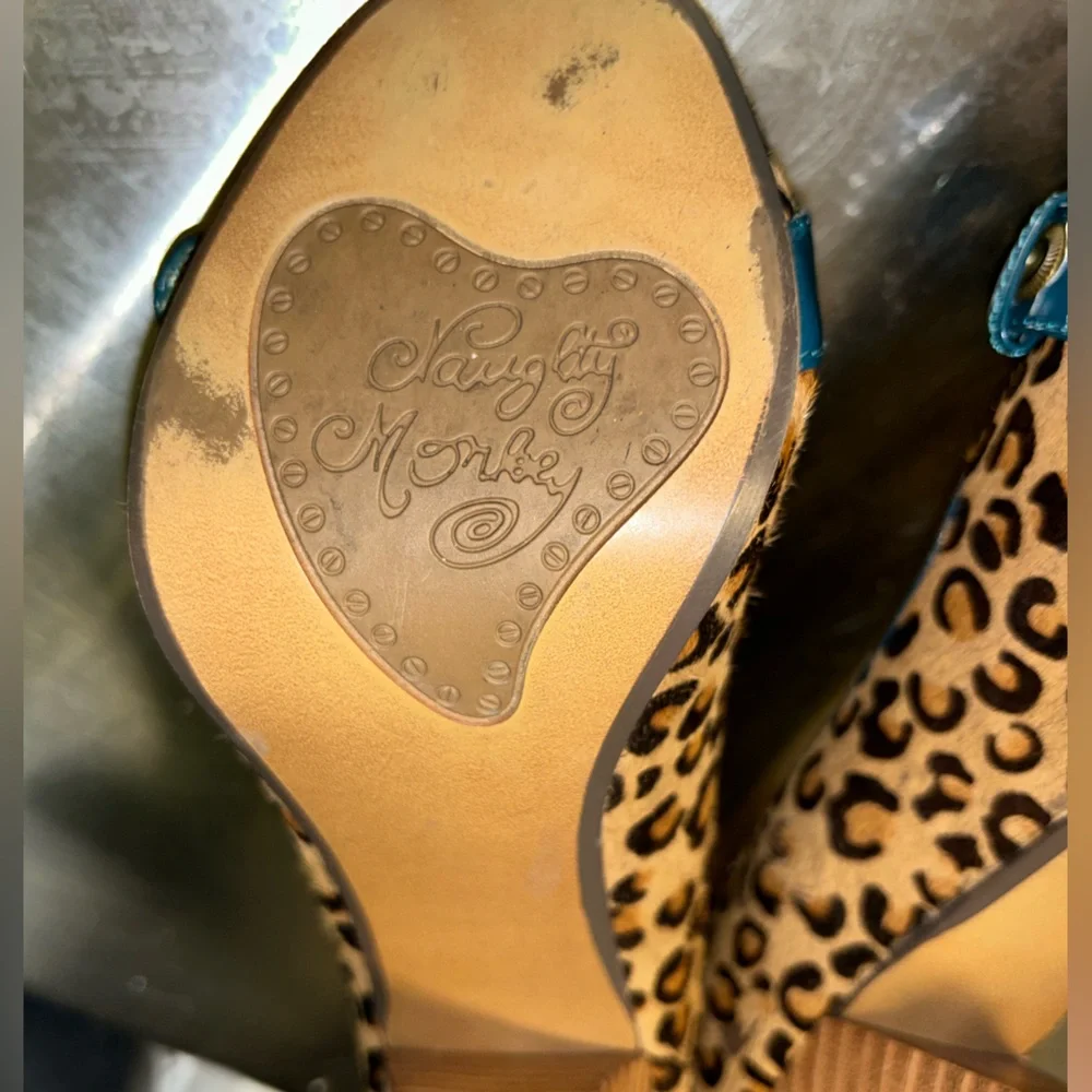 Naughty monkey leopard print, high heeled, open toe women’s size 6 - Picture 5 of 9